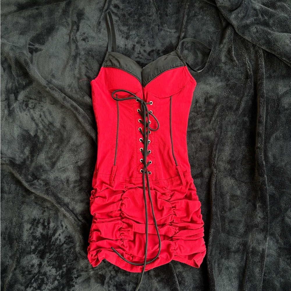Lace Up Corset Mini Dress - San Julian brand missing belt
#y2k #goth